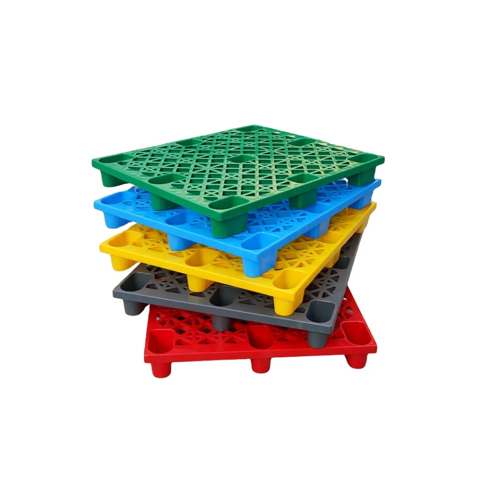 Девятиногие уличные нестабильные пластиковые поддоны с односторонним 4-сторонним входом для хранения и транспортировки