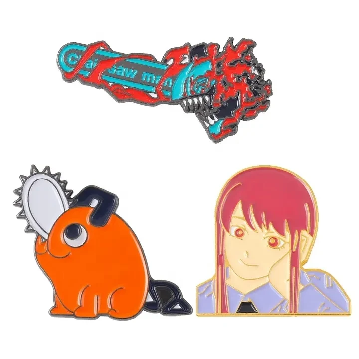 4 дизайна Высококачественная аниме-бензопила мужской эмалированный сплав Denji Pochita броши металлические поделки