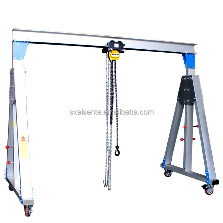 2000kg 2ton Foldable Light Duty Mini Lifting height adjustable Aluminum mobile Gantry Crane