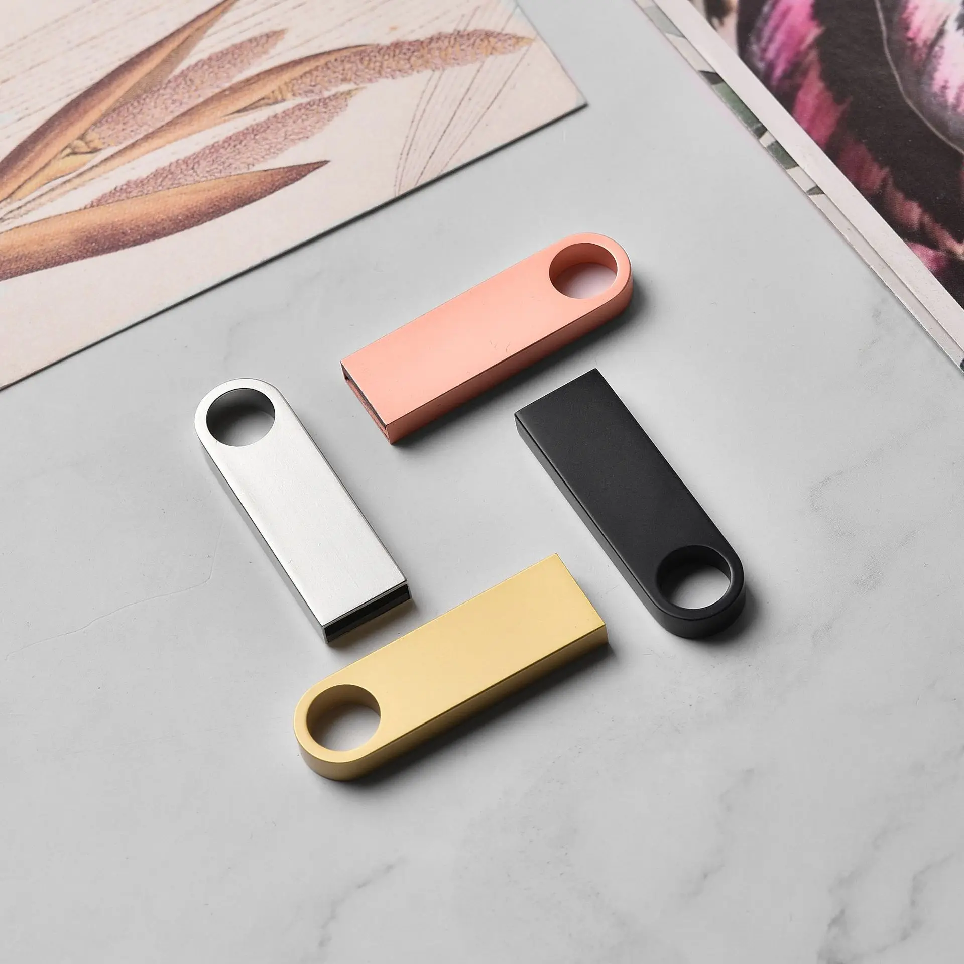 Custom Promotional USB High Speed USB Flash Drive Disk External Storage Memory Stick 16GB USB 2.0 3.0 64GB 128GB Tiny Metal