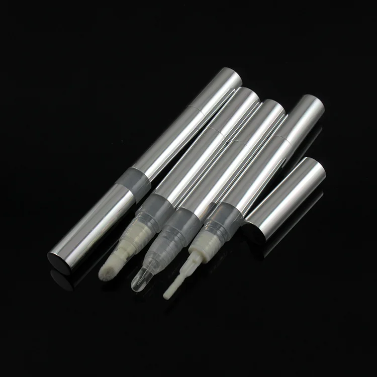 Free Shipping MOQ 500pcs  LG776 2ml Aluminium Metal Lip Gloss Tube Empty Twist up Pen Cosmetic Packaging with Tips
