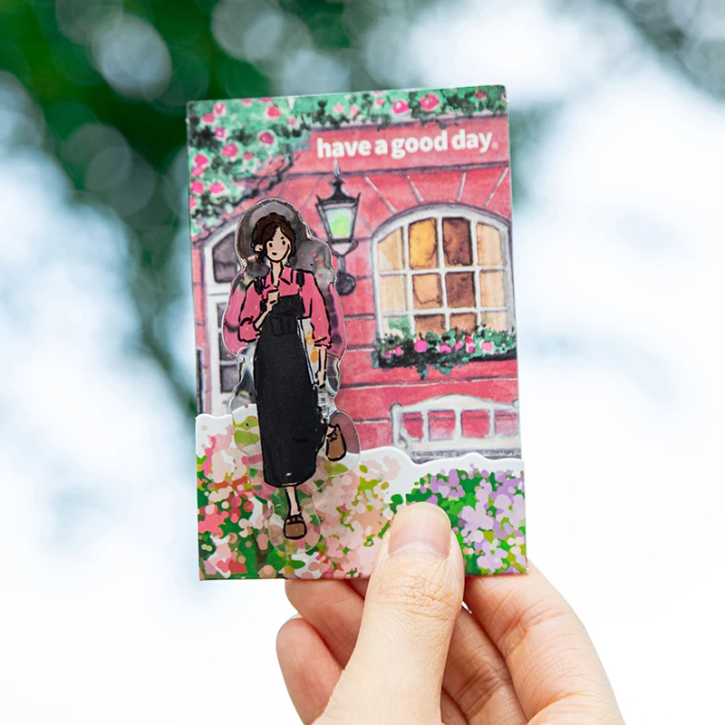 Mr.Paper 8 Style Double-sided Adhesive Drop Acrylic Clip Handbook Storage Folder Creative Character Photo Memo Bill Storage Clip