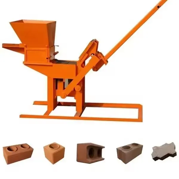 Cheapest QT2-40 manual press brick machine red soil mud clay brick making machine for sale uk burundi