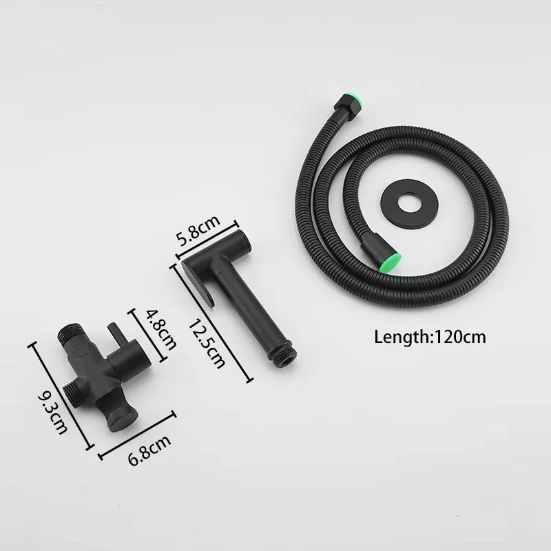 Sprayer Bidet Set Solid Brass Body Shine Chrome Black Gold Metal Grey Brass Shattaff Bathroom Toilet Fixture Cold Tap