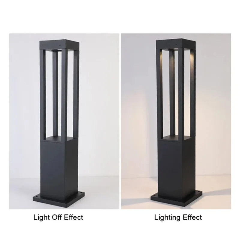 Modern Aluminum Lawn Lamp Waterproof Outdoor Garden Solar Energy LED Lawn Guard Pillar Lamp