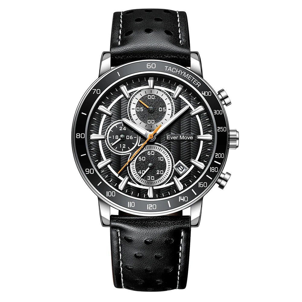 ODM Silicon Band Waterproof Sports Watch Luxury Japan Quartz Chronograph Movement Mens Watches in Wristwatches