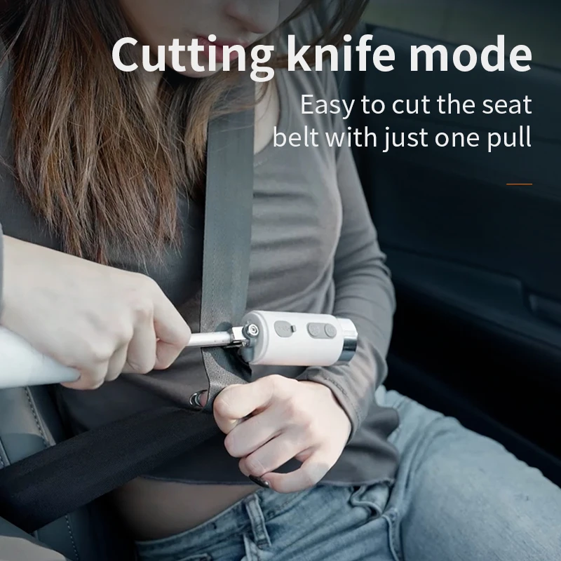 Portable Rechargeable Lamp Multi-functional Window Breaker with LED Light Torch Retractable Standing Outdoor Emergency SOS F