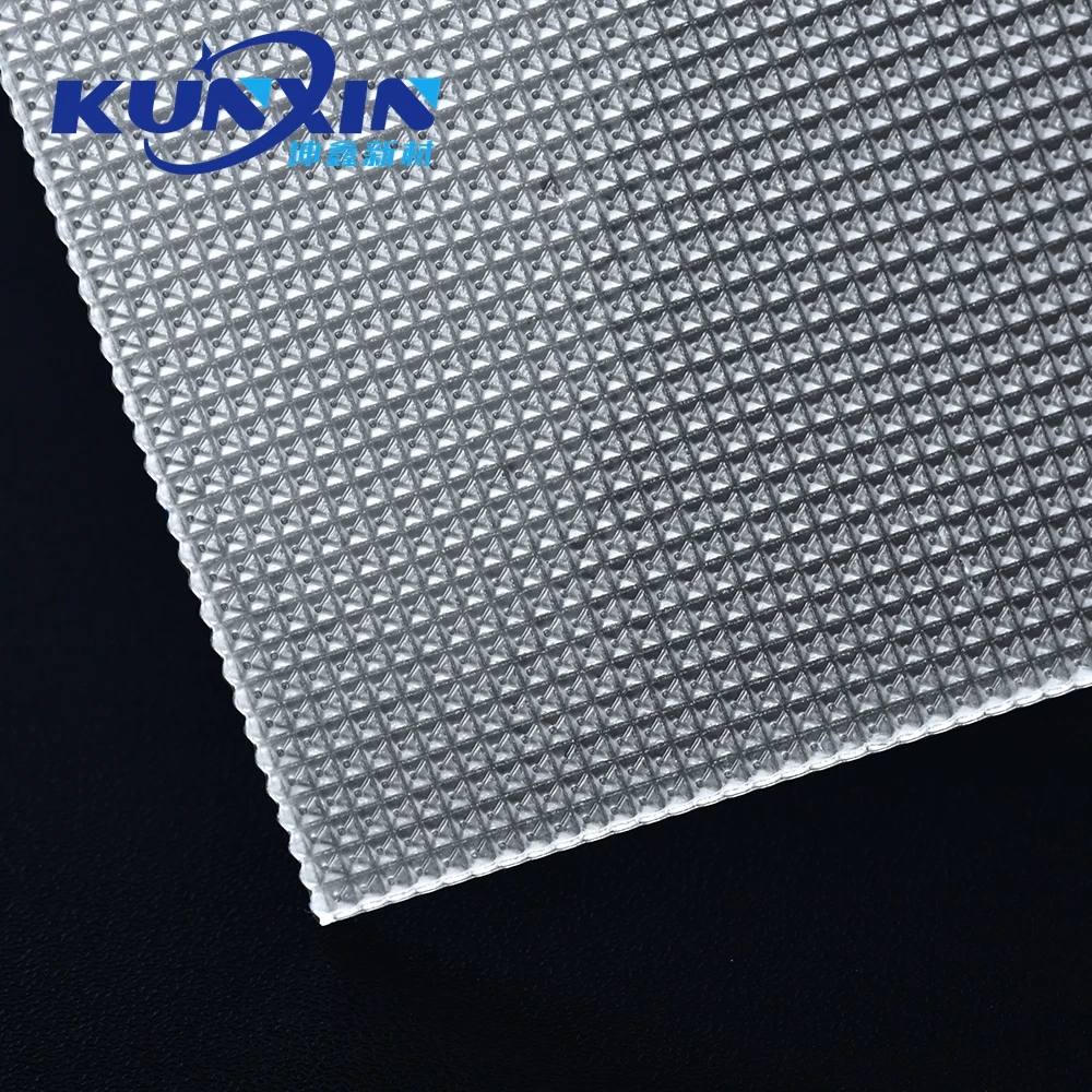 Kunxin Various Thickness and Size Optical Glaring Control UGR<19 PC Prism Diffuser Sheet