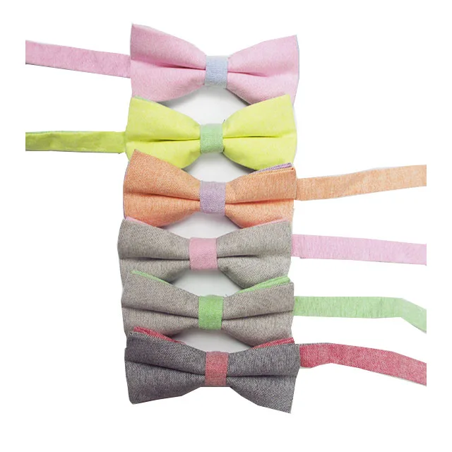 
Manufacture Cotton Bow Tie Double Solid Match Color For Women Bowtie 