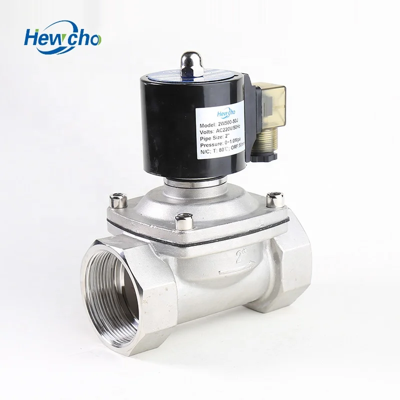 
2/2 way Stainless Steel 2W500-50 copper coil 2 Inch Water DC24V Solenoid Valve 