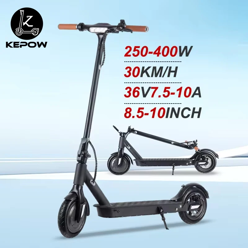 kepow the whole row of LED lights broadens the view at night  E9T 350w motor city road folding electric scooter for adults