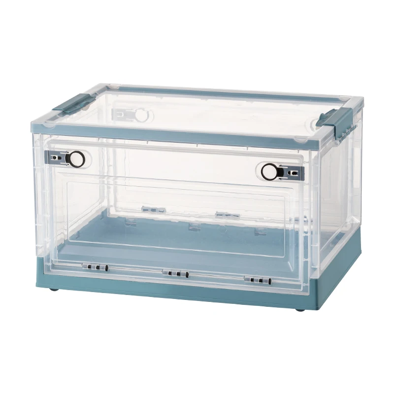 Modern Design Foldable Car Trunk Storage Cabinet Plastic Bin with Open Front Door Glossy Foldable Container