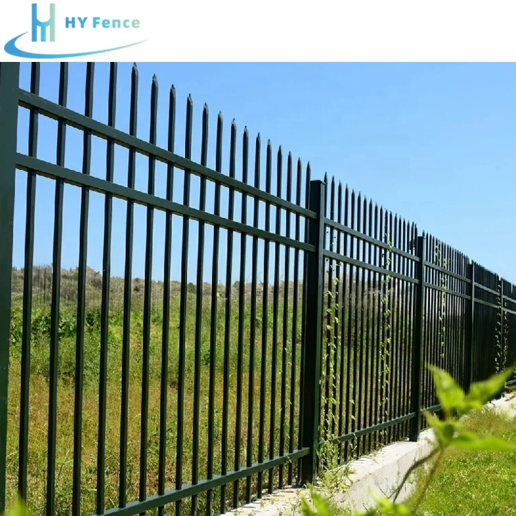 Black Outdoor Easily Assembled Metal Steel Picket Fence 8ft Aluminum Garden Fence Wrought Iron Fence