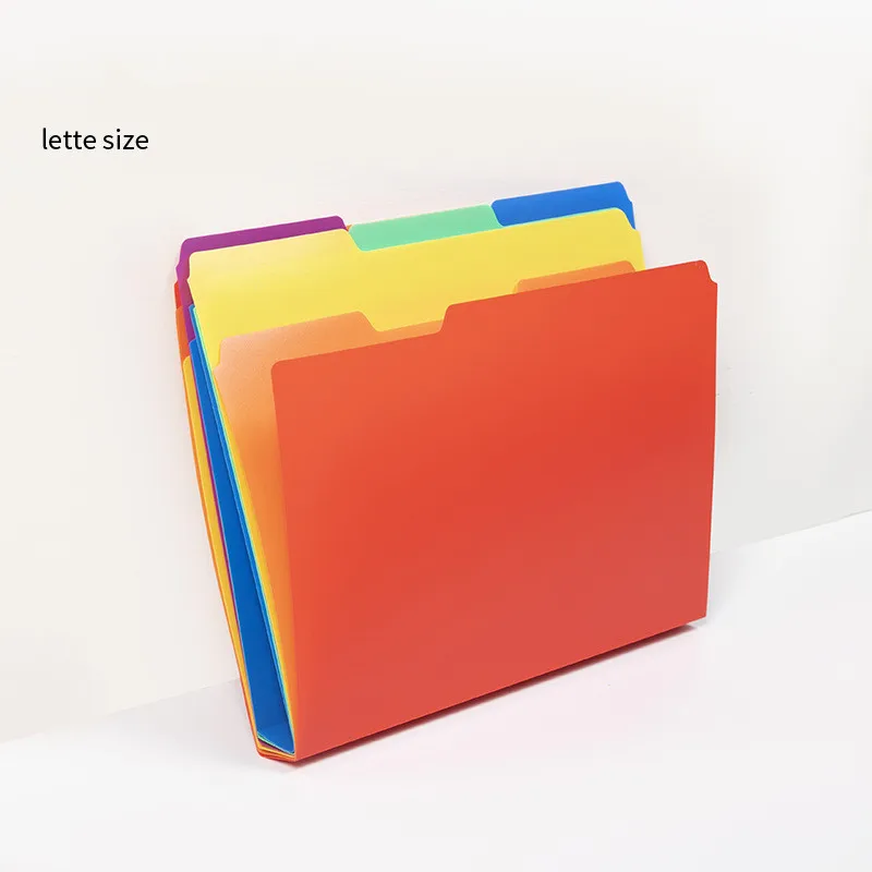 Plastic Manila File Folders Letter Size Poly Filing Folders Colored Heavy Duty 1/3 Cut Tab for School