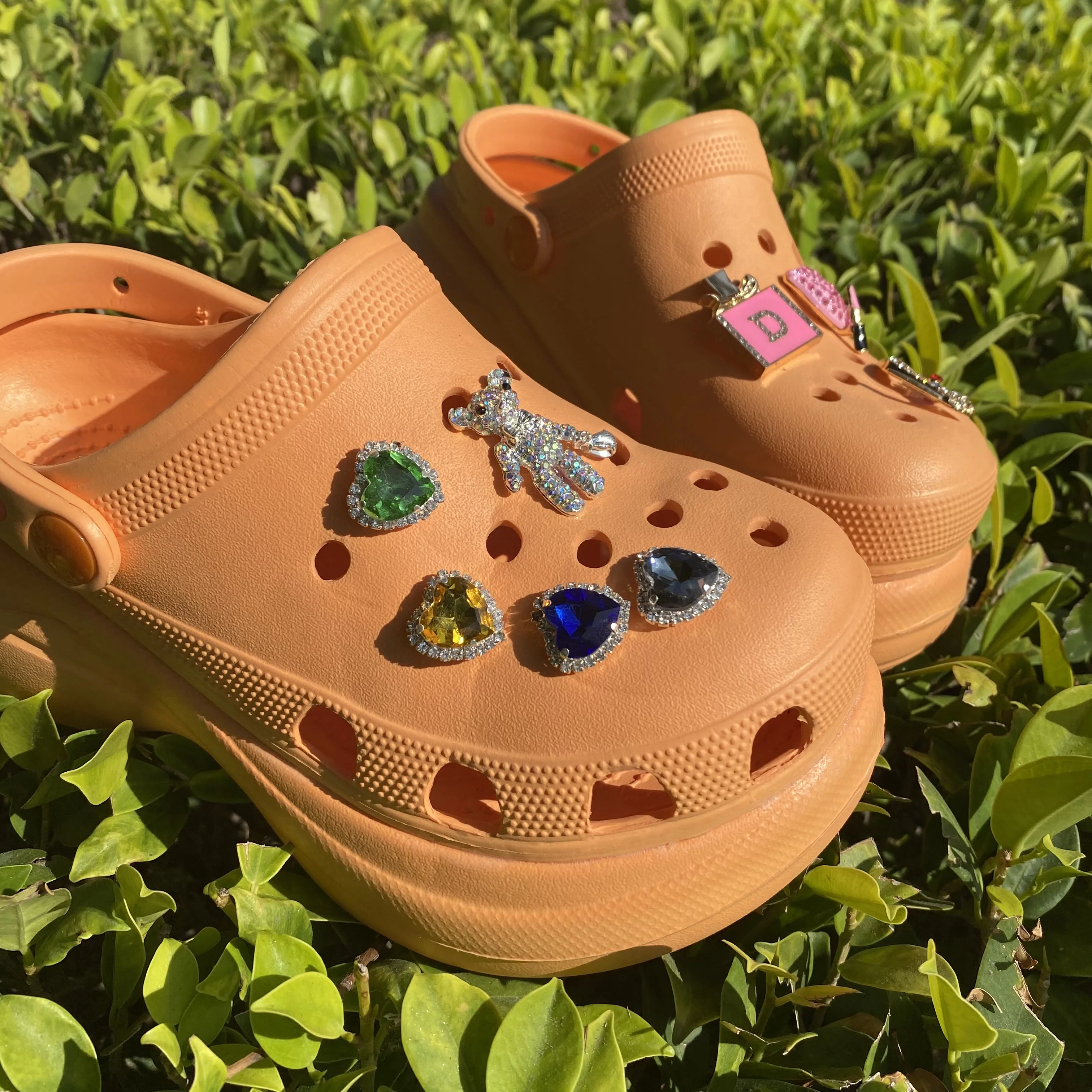 Wholesale Luxury Bling Croc Charms Metal Designer Charms Diamond Shoe Charms Decoration