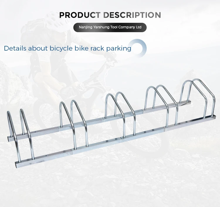 Outdoor Bike Holder Rack Metal Floor And Wall Mount Bicycle Rack Barriers Stand Sliver Bike Stand For 5 Bikes