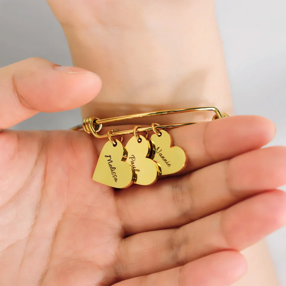 Winwinwin Drop shipping Stainless steel custom name birthday sign love knot bracelet