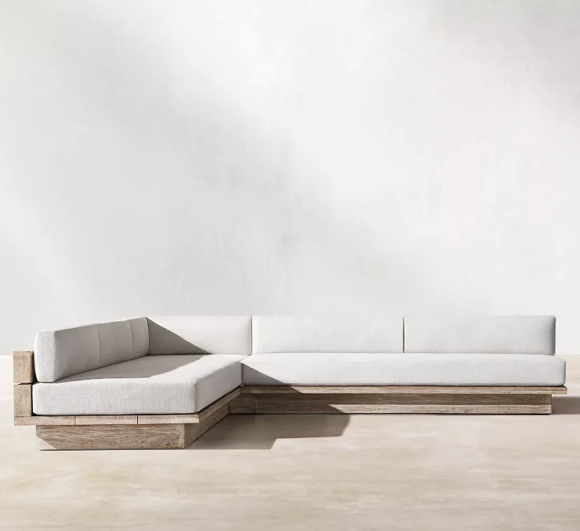  Hot sale patio outdoor furniture luxury l-sectional garden sofa