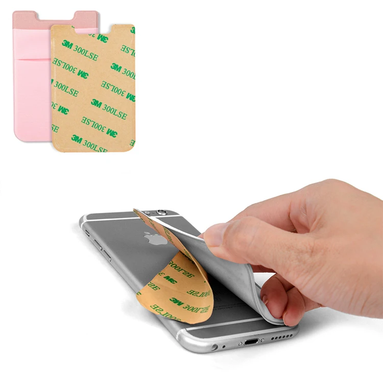 
Hot Sale Lycra Custom Sticker Adhesive Backed ID Card Sleeve Mobile Credit Phone Pocket Card Holder 