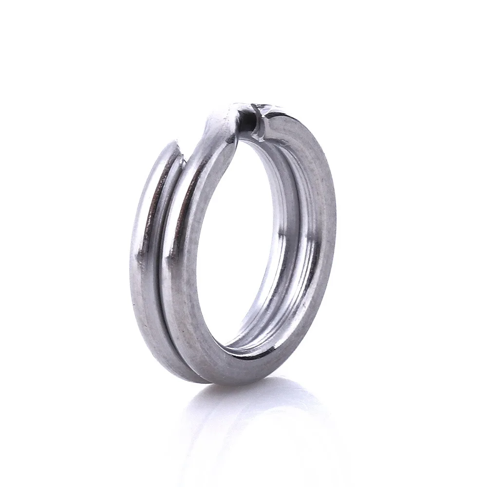 New 0#-12# Stainless Steel Flattening Ring Bait Clip fishing gadgets Jigging Snaps 150kg pull Split Rings Fishingaccessory