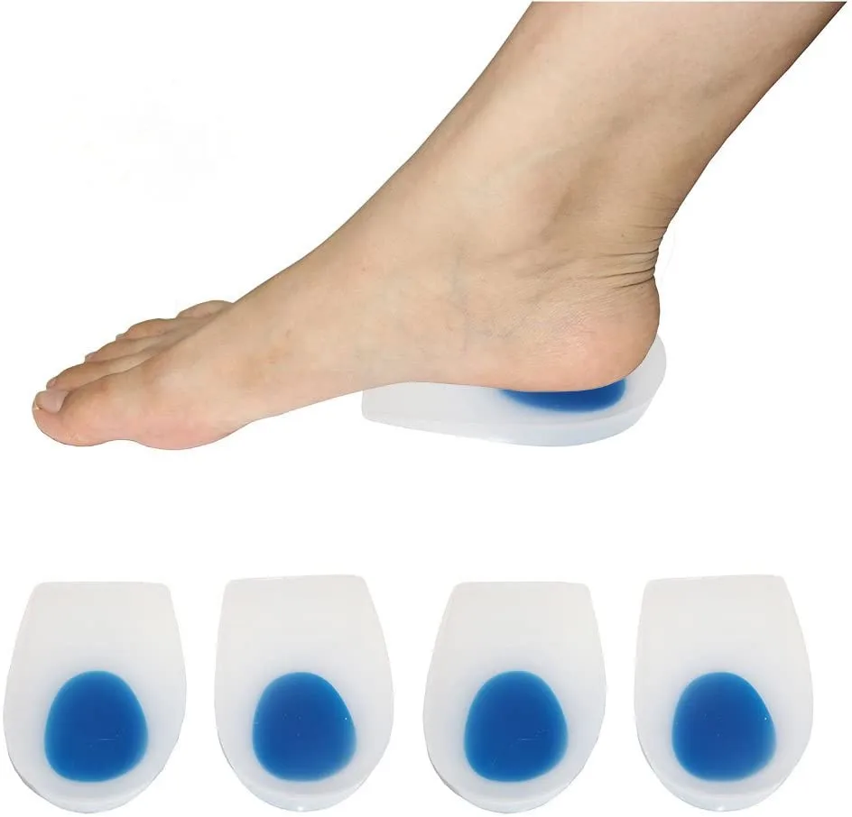 Silicone Heel Cup Pads for Bone Spurs Plantar Fasciitis Feet Insoles Arch Supports Orthotics Inserts Relieve Flat Feet, High Arc
