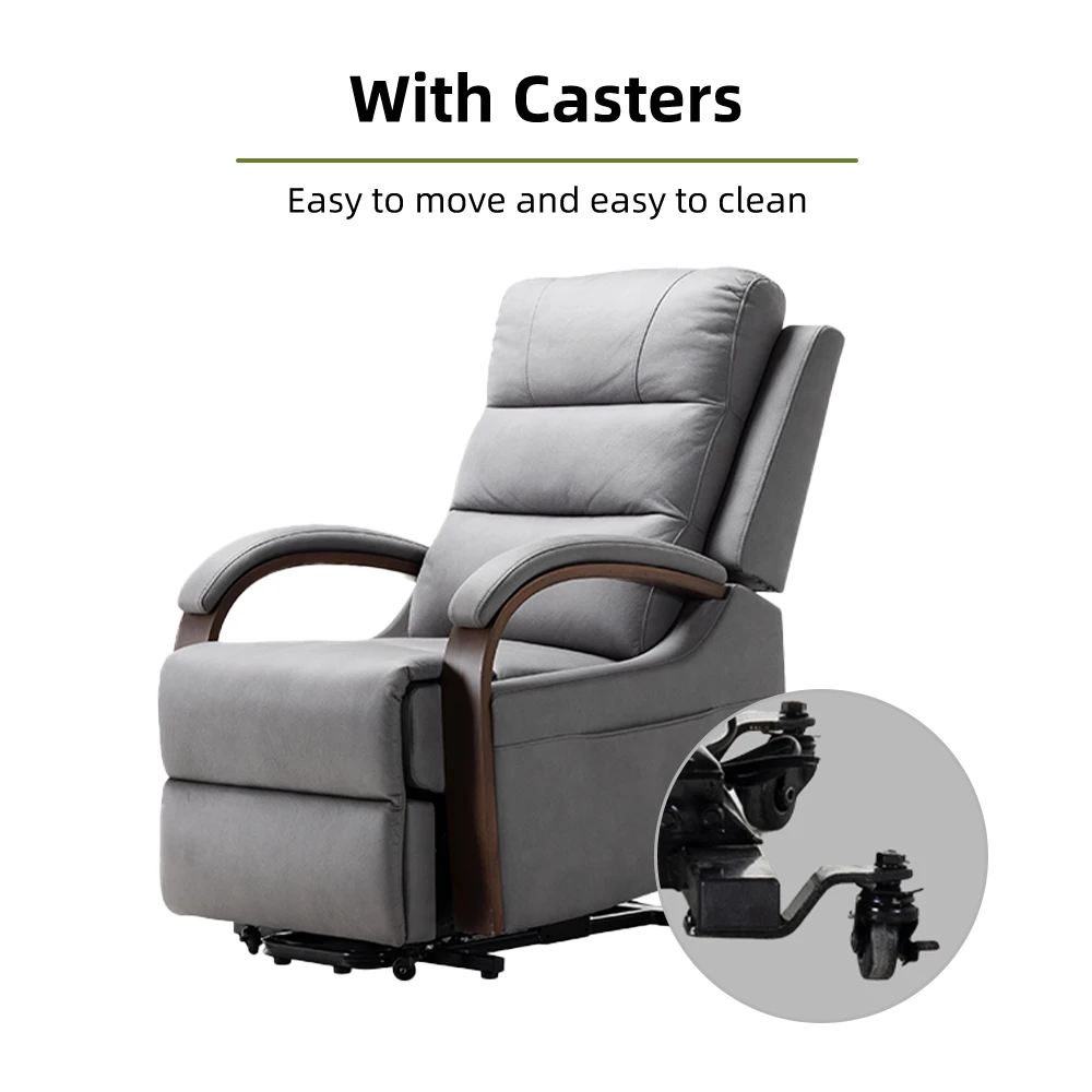 Tecforcare Elderly care products leather electric recliner sofa with roller patient home care medical sofa for living room