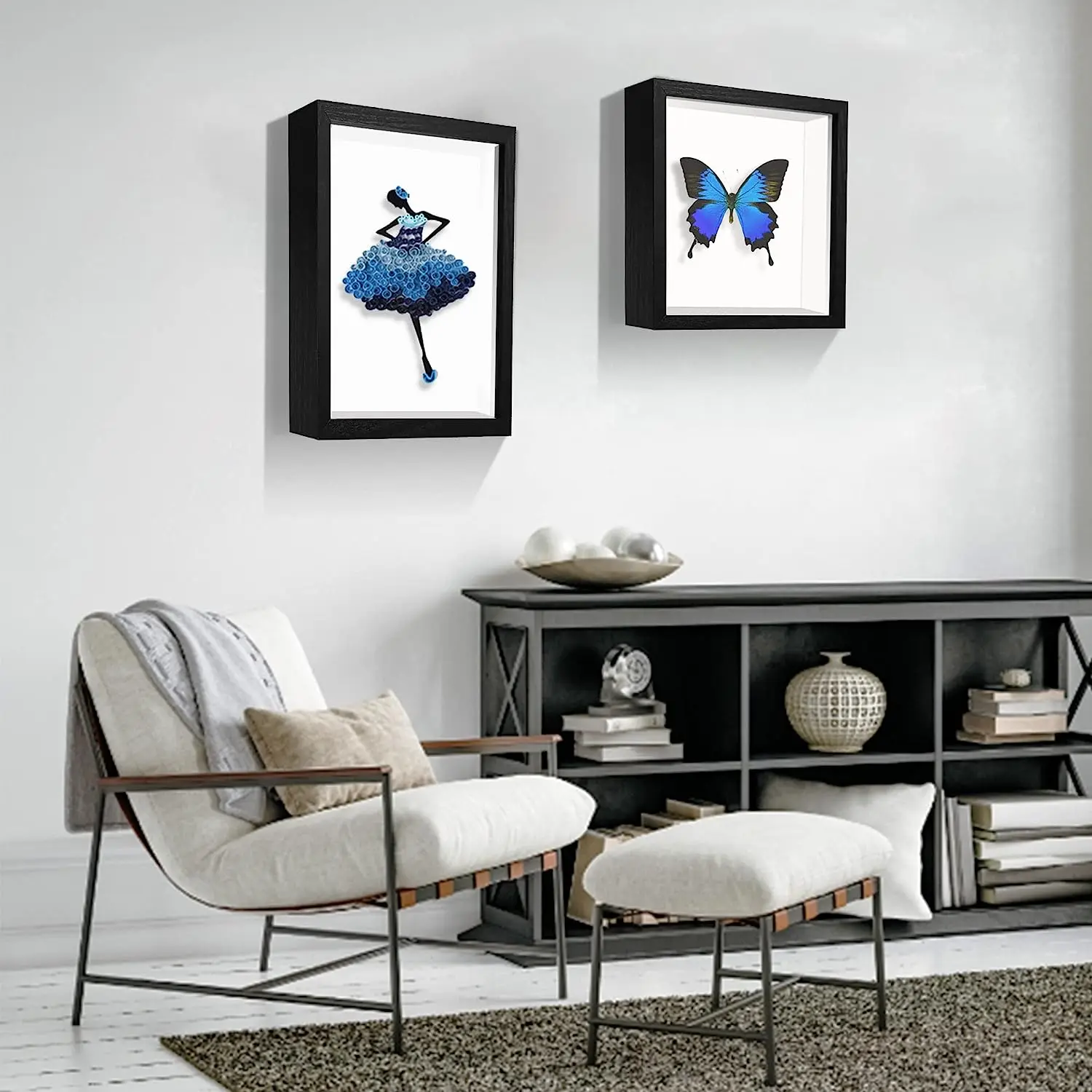 Wholesale Black Wood 3D Deep Picture Shadow Box 5X7 Dry Flower Wooden Box Frame