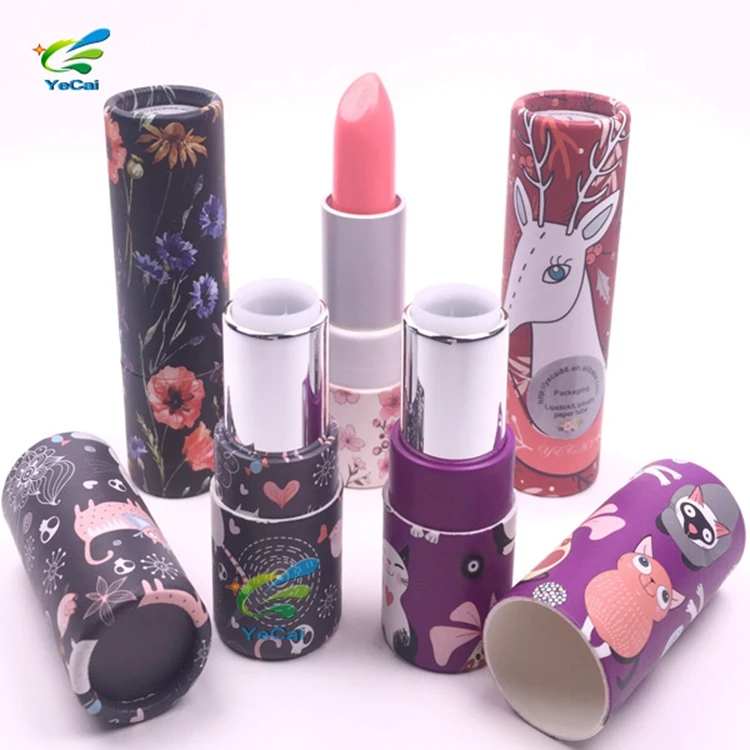 Sustainable paper tube alternatives for fragrance balm casing Personalized circular makeup packaging Round Paper lipstick tube