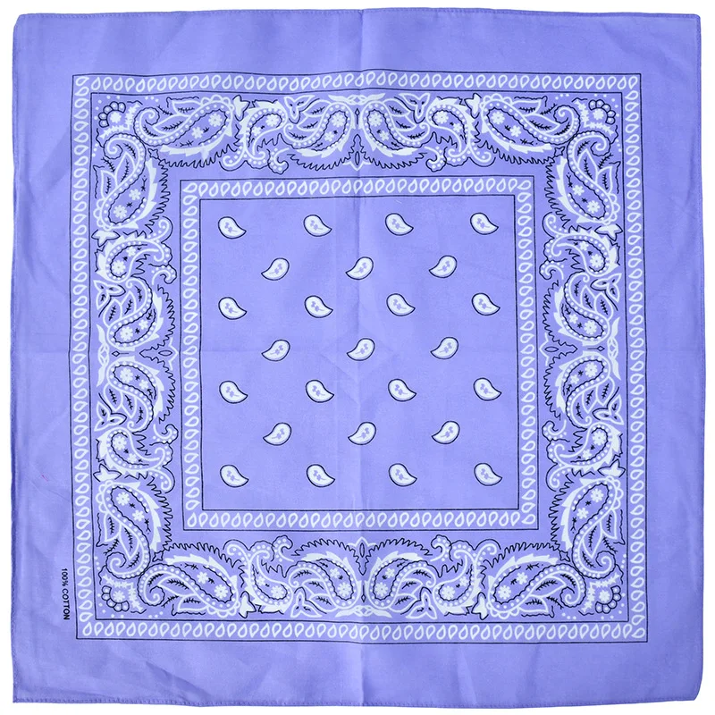 High Quality Colourful 100% Cotton Multifunction Custom Sports Cycling Bandana Scarf Double Sided Printed Square Paisley Turban
