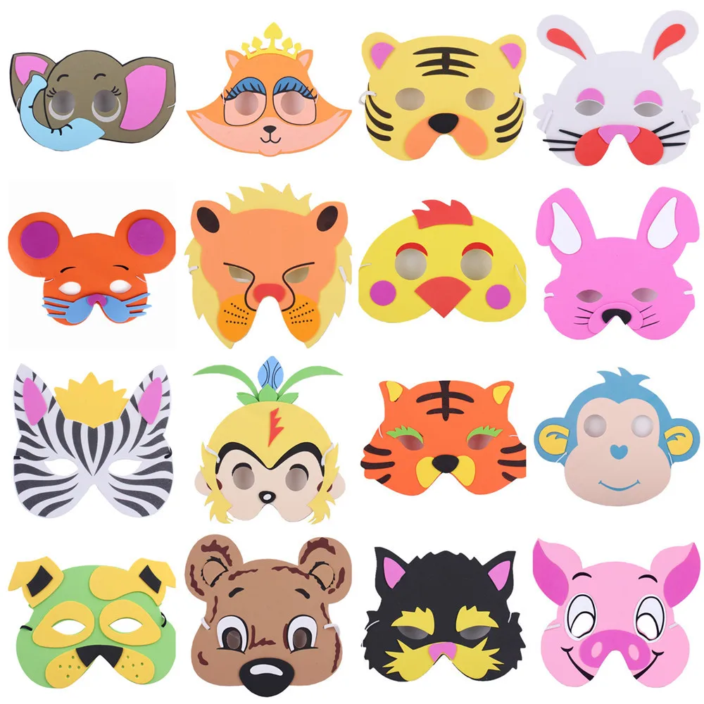 Children felt animal cartoon half face mask kindergarten show props Mouse monkey frog cat dog Halloween felt mask eye mask