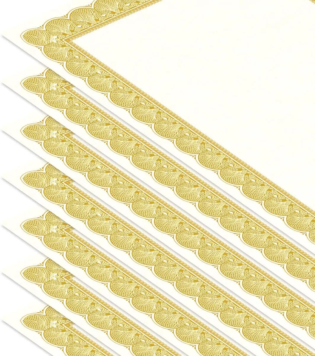 Elite Gold and White Parchment Certificate Paper Diplomas Paper Printing for School Graduation