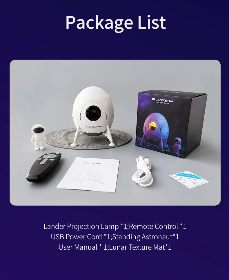 Astronaut Night Light USB Type-C Plug-in Gaming Rooms Light White  Ambient Lighting Astronaut Space Capsule For Kids Gifts