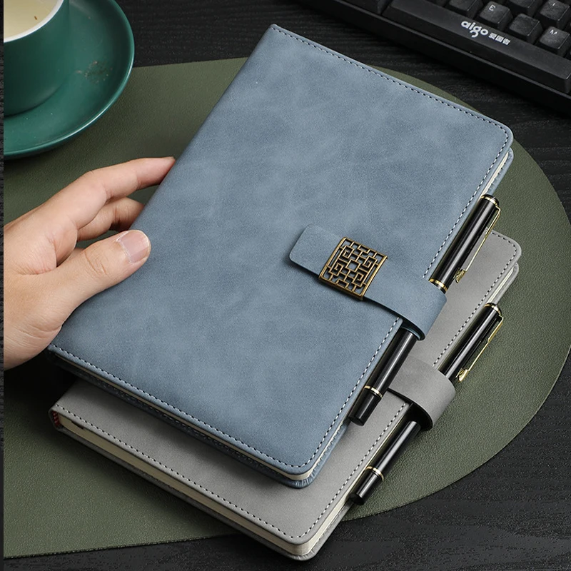 custom logo business pu leather promotional notebook gift set