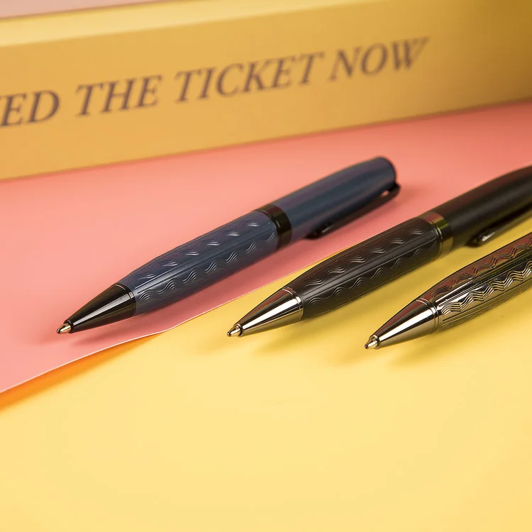 Custom design business metal ballpoint pen  refillable 1.0 mm ballpoint metal roller pen wholesale with custom logo