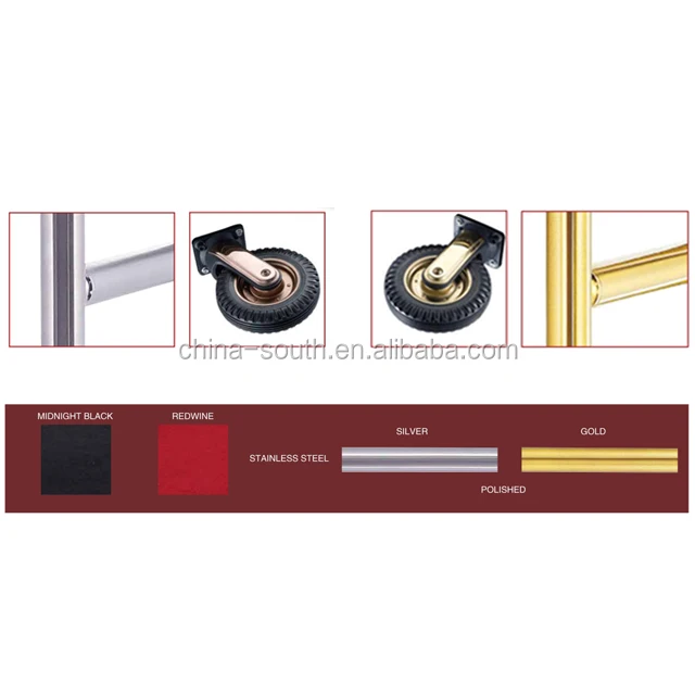 GNF hotel lobby stainless steel luggage trolley bellman trolley birdcage luggage cart baggage trolley