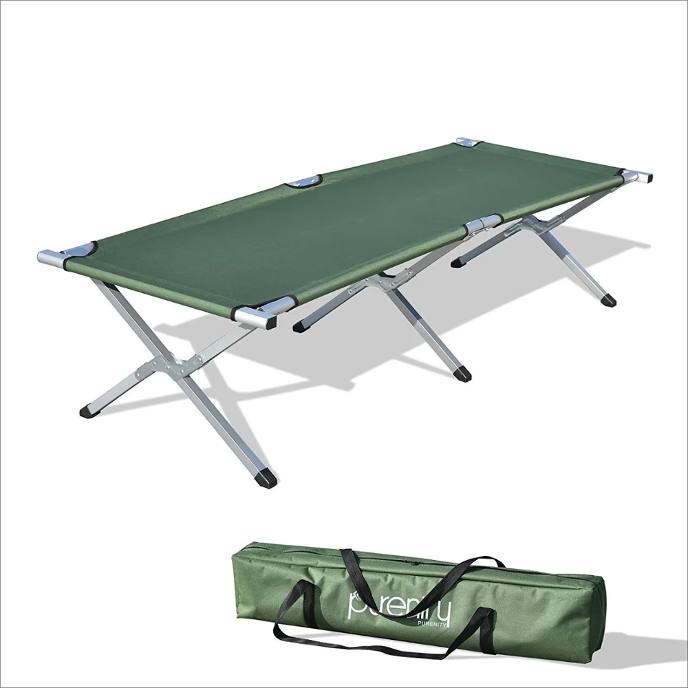 Stock Good Quality Folding Bed Aluminum Medical Bed Outdoor And Indoor With Carry Bag Camping Cot Extra Duty Camping Bed