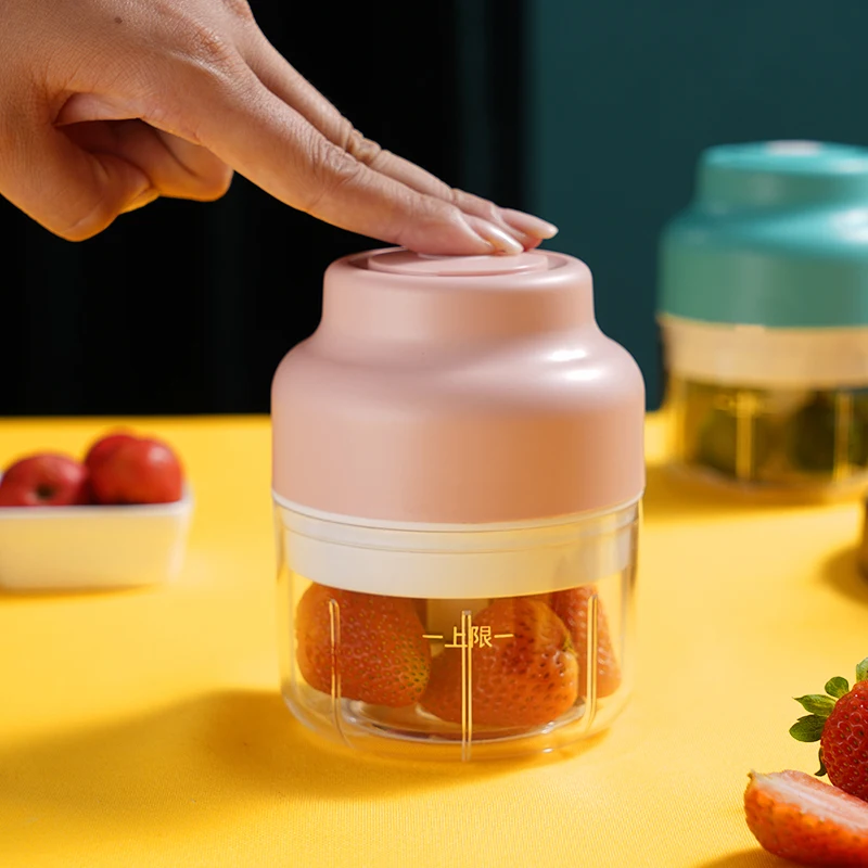 garlic chopper garlic masher USB charging 100ML/250ML plastic kitchen garlic cutting machine Stainless steel blade 80W  mini gar