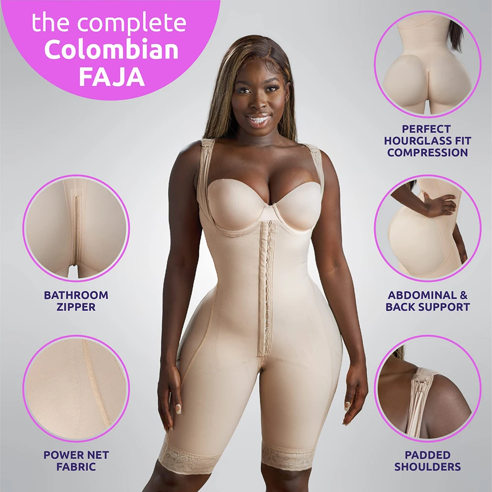 Zipper Crotch Gaine Postoperatoires Full Thigh Shaper Post Lipo Surgery Butt Lifter Shapewear Colombianas Fajas For Bbl Stage 1