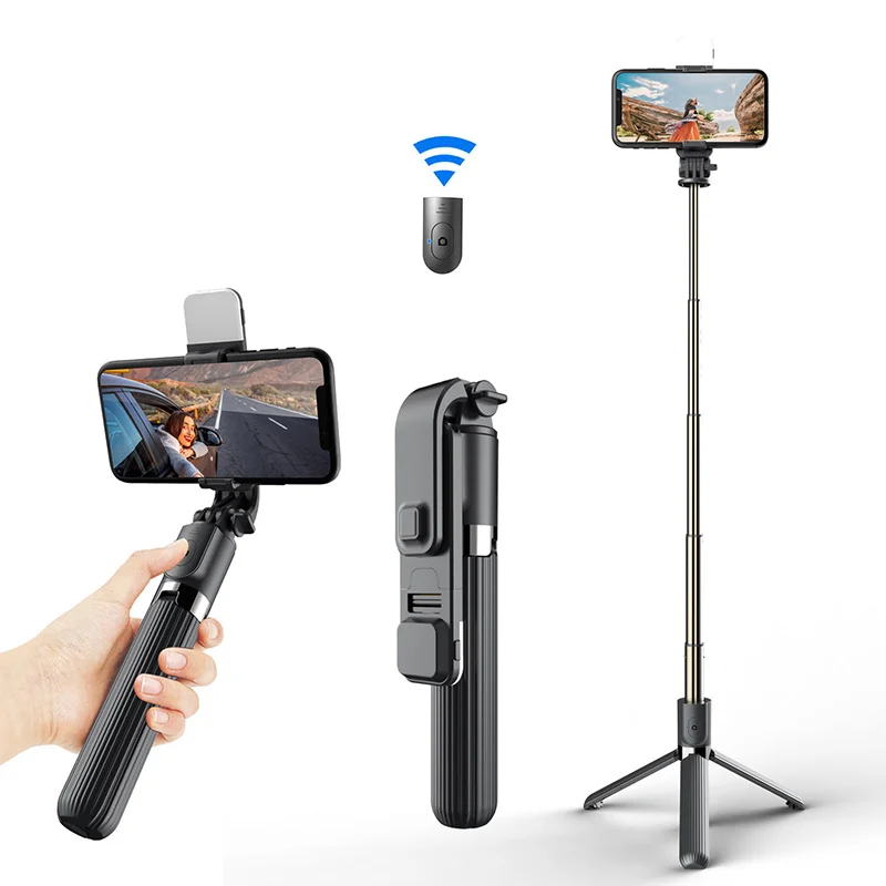 
L03s 3 In 1 Selfie Stick All In One With Led Fill Light Cell Phone Bluetooths Selfie Stick Tripod With Remote Control 