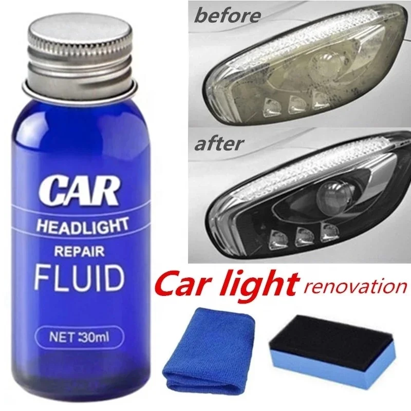 10ML/30ML Car Headlight Liquid Repair Anti-Scratch and Maintenance Repair Headlight Polishing Car Lens Cleaner Restoration Wash