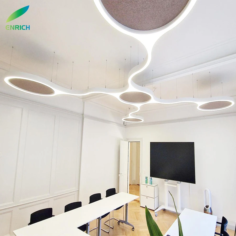 Modern Led Metal 24 Inch Ring Green Moss Fixtures Commercial Aquarius Cluster Circle Ring LED Pendant Light for Restaurant Hotel