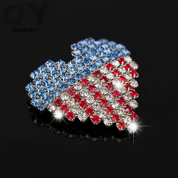 Women Crystal Rhinestone Valentine Love Heart Brooch Pin for wholesale