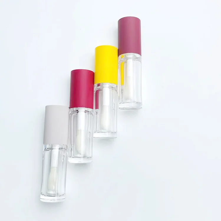 New Arrival Round Plastic Tube Empty Container Large Size Lip Glaze Tube with Big Wand Brush 6ML Lipgloss Tubes for Customize