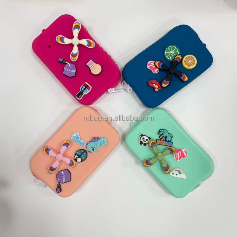 Custom Silicone Pouch Coin Purse for Women Cute Small Wallets Change Purse Coin Pouch with holes