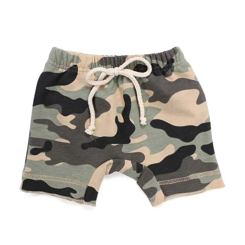 Wholesales Summer Terry Sweater Cotton Kids Shorts Camouflage Print Harem Shape Casual Baby Boy Shorts