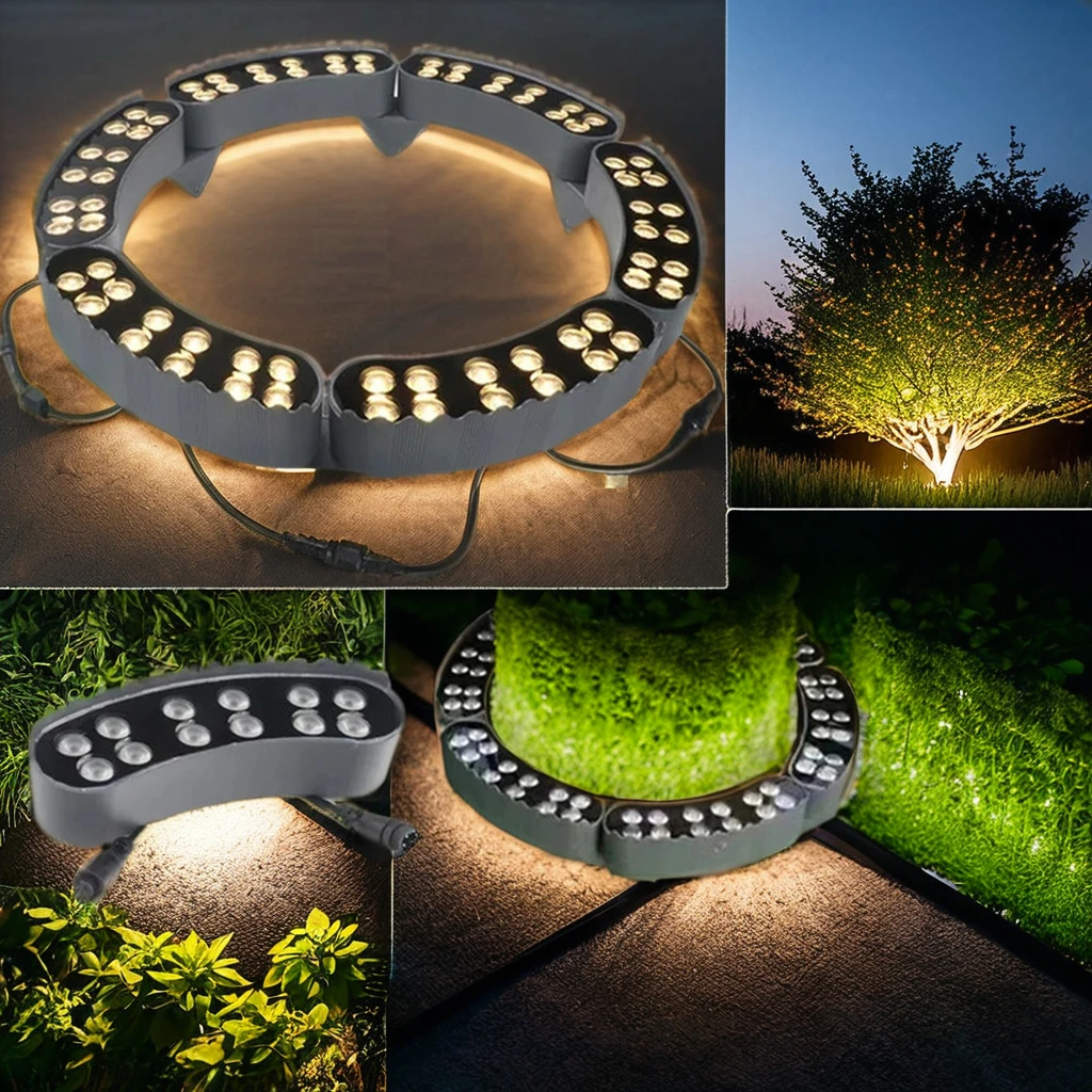 YOUWIN 12W Spotlight Solar Powered Aluminum Pillar Ring Light Customizable Coconut Palm Landscape Hug Tree Wholesale Gardens