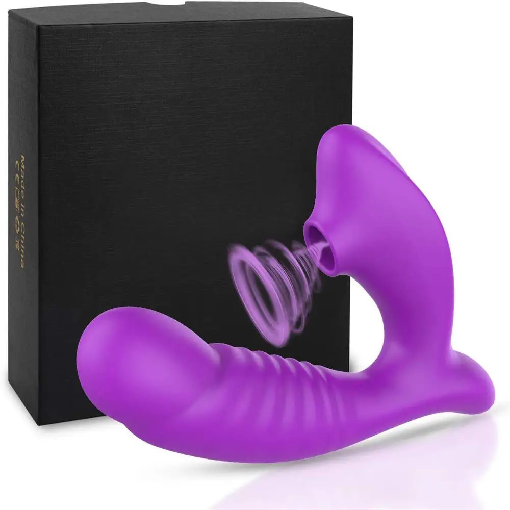 Amazon Hot Style 2 IN 1 Rotating sucking licking Vibrator Clitoris Stimulator G Spot Dildo Vibrator