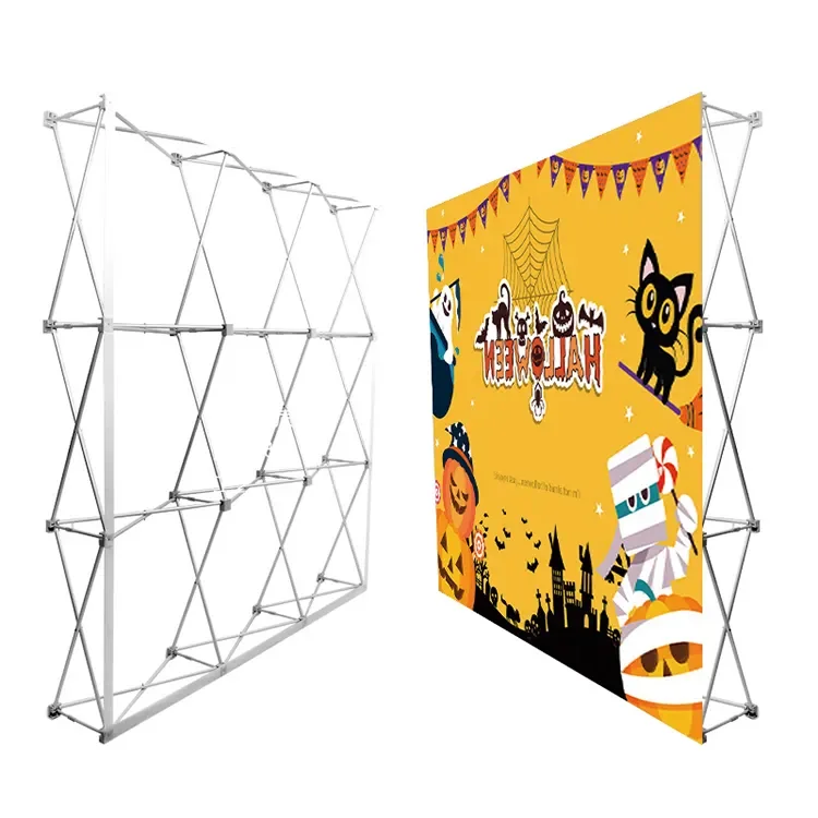 10ft Pop Up Stand Show Exhibition Backdrop Wall Booth Promotion Portable Custom Banner Photo Display Banner