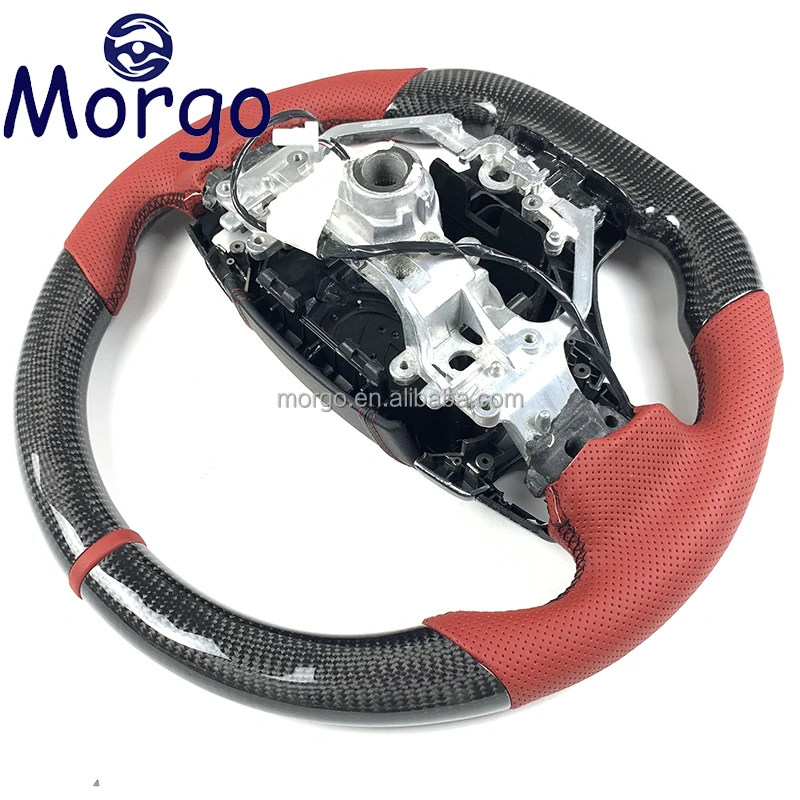 Fit for Lexus RX GS GX IS 250 350 IS200T IS300H Red Leather Carbon Fiber Steering Wheel