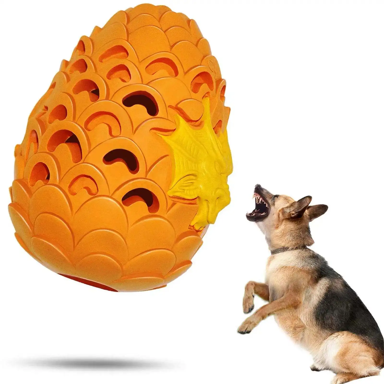 Eco Friendly Materials Dragon Egg Shape Super Indestructible Bite Resistant Food Grade Natural Rubber Pet Dog Chew Toys